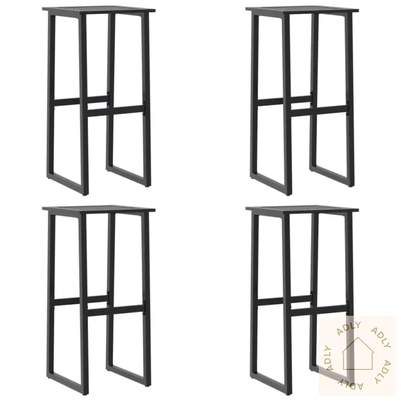 Barkrakker 4 Stk Svart 38X38X80 Cm Pulverlakkert Stål
