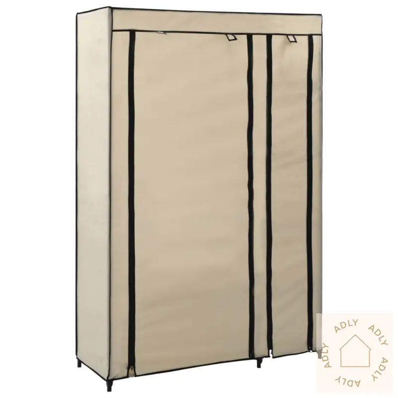 Sammenleggbar Garderobe Kremfarget 110X45X175 Cm Stoff