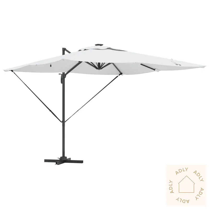 Cantilever Roma Parasoll Med Led-Lys Sand 286X285X270 Cm Aluminium
