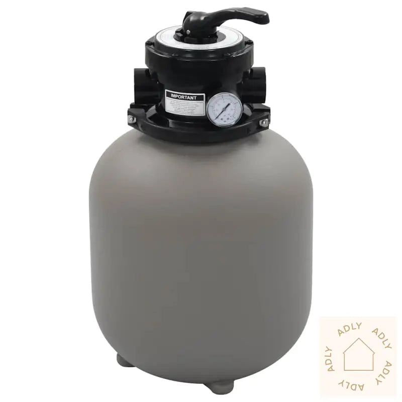 Basseng Sandfilter Med 4 Stillinger Ventil Grå 350 Mm