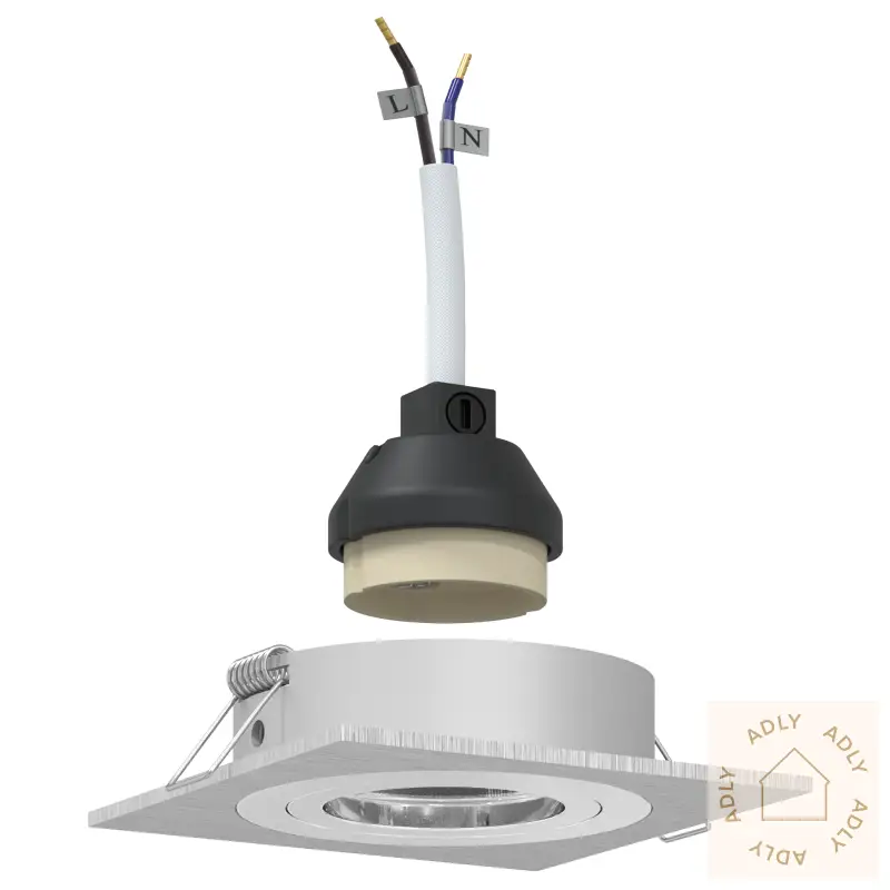 Innfelte Spotlights 6 Stk Firkant Gu10 Sølv 91X91 Mm