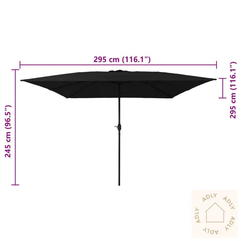 Firkanthageparasol 295X245 Cm Svart