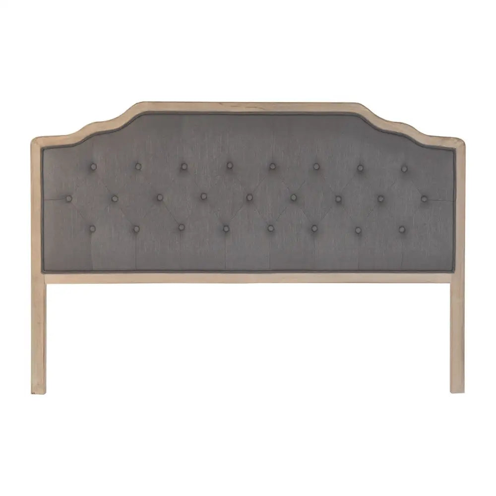Gray polyester senge gavl DKD Home Decor med knappetyling og myk polstring