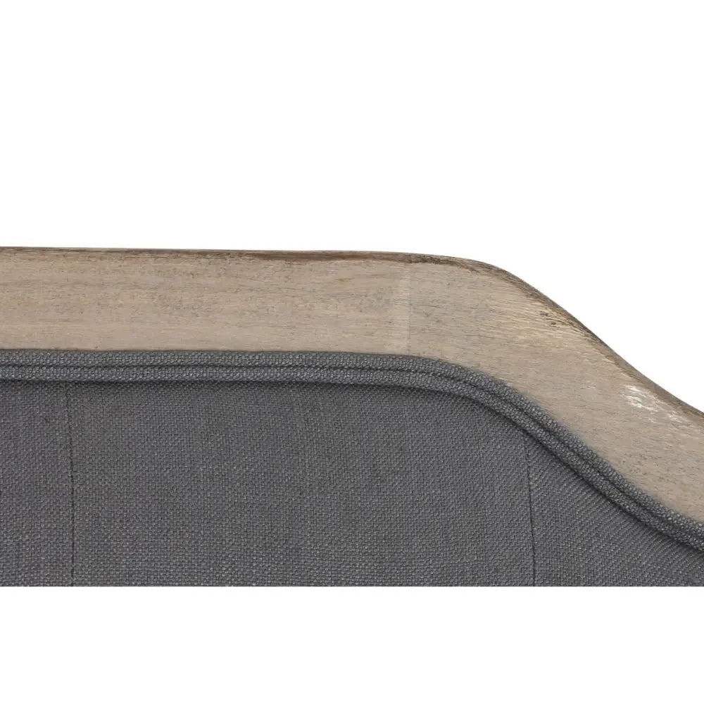 Upholstered senge gavl med trelist, dkd home design, mørke grå polyester 180x120 cm