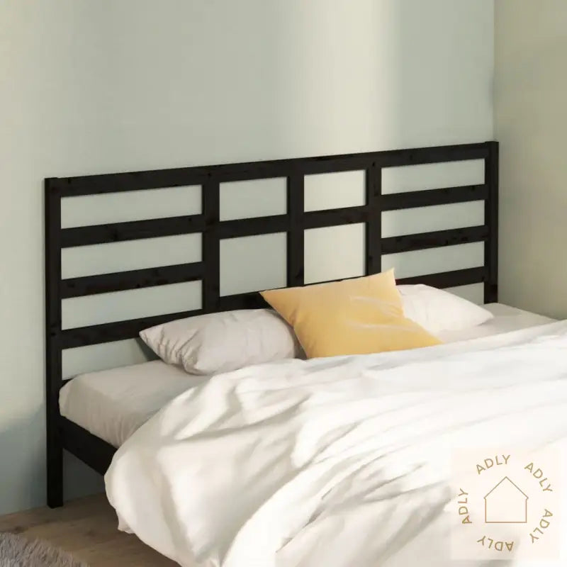 Sengegavl Svart 206X4X104 Cm Heltre Furu