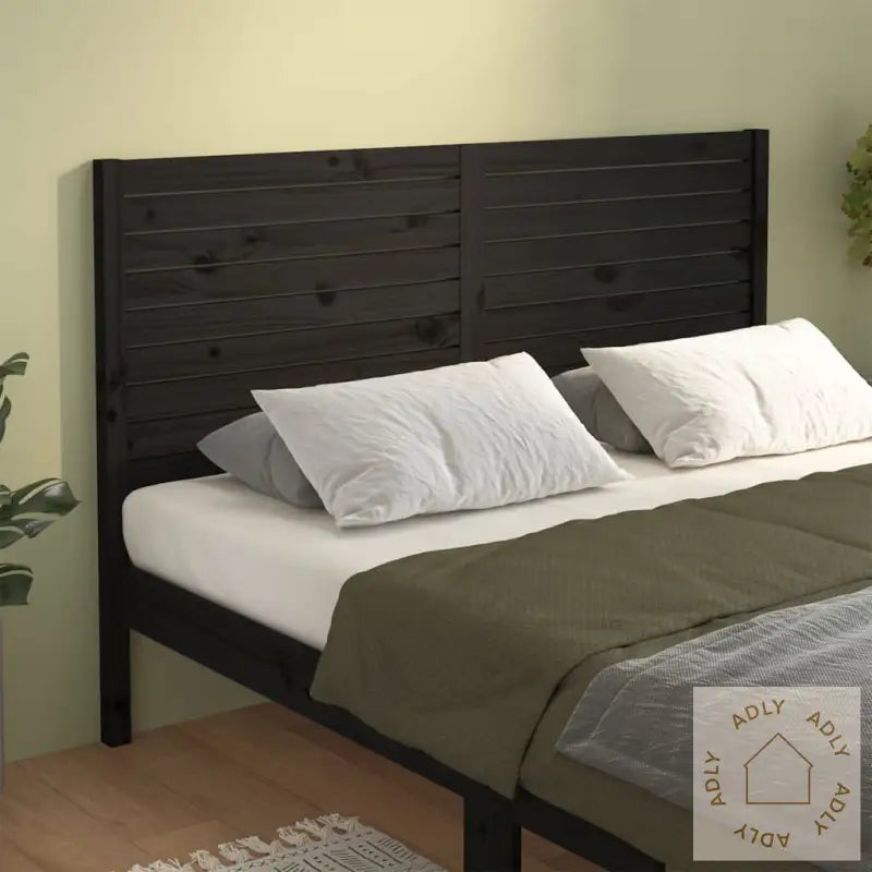 Sengegavl Svart 146X4X100 Cm Heltre Furu
