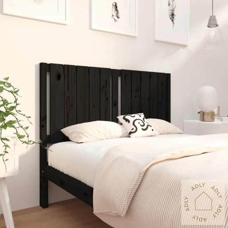 Sengegavl Svart 125,5X4X100 Cm Heltre Furu