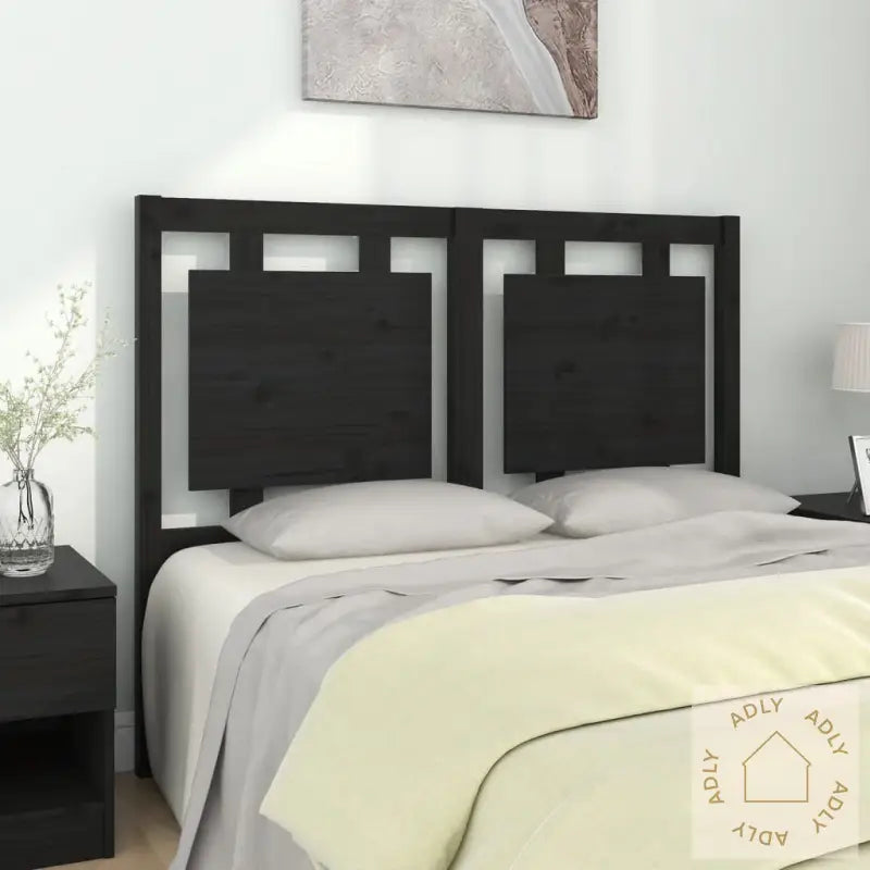 Sengegavl Svart 125,5X4X100 Cm Heltre Furu