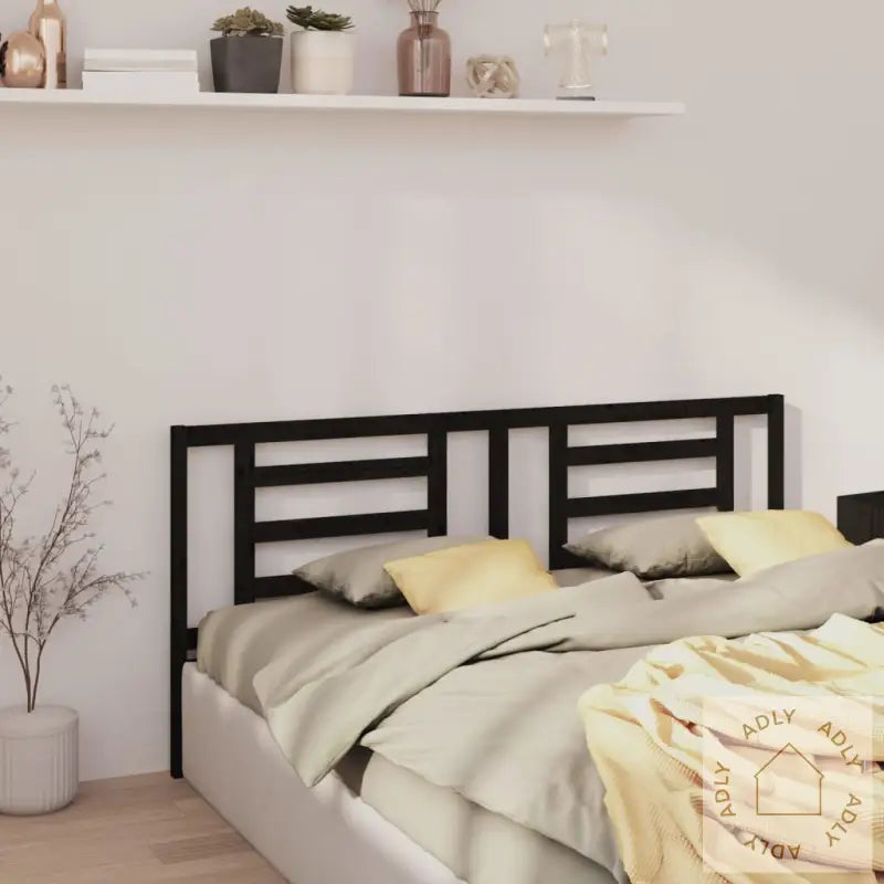 Sengegavl Svart 166X4X100 Cm Heltre Furu