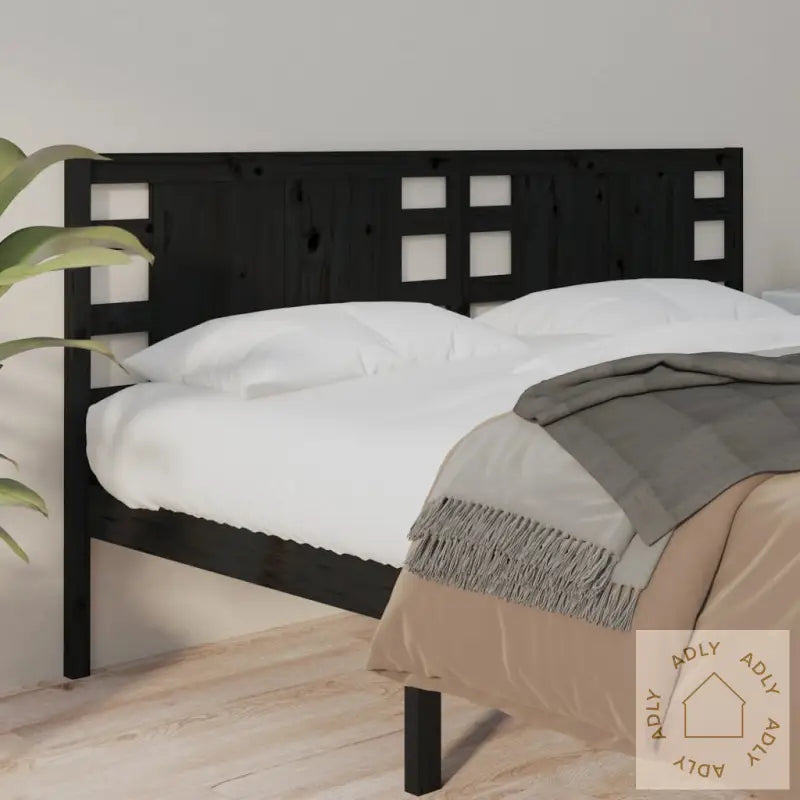 Sengegavl Svart 206X4X100 Cm Heltre Furu