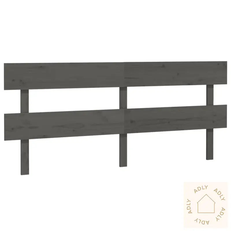 Sengegavl Grå 204X3X81 Cm Heltre Furu