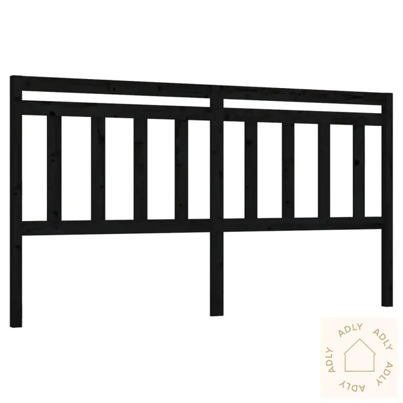 Sengegavl Svart 186X4X100 Cm Heltre Furu