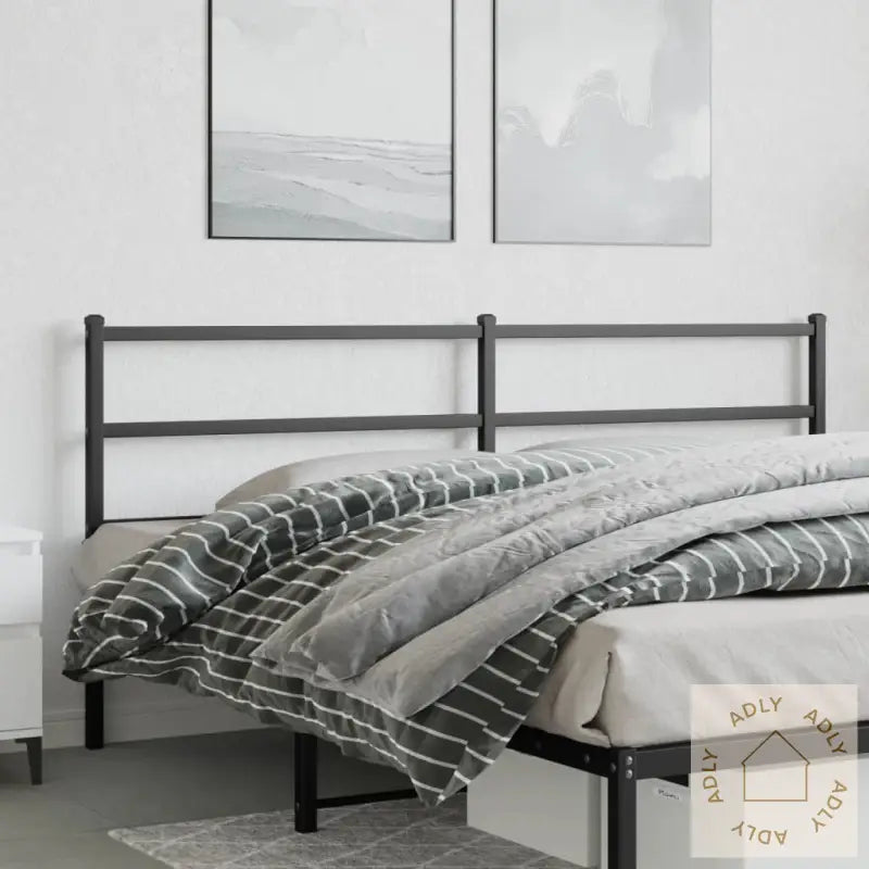 Sengegavl I Metall Svart 180 Cm