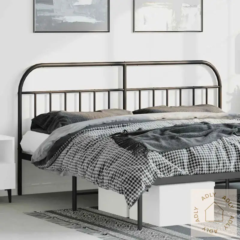 Sengegavl I Metall Svart 180 Cm