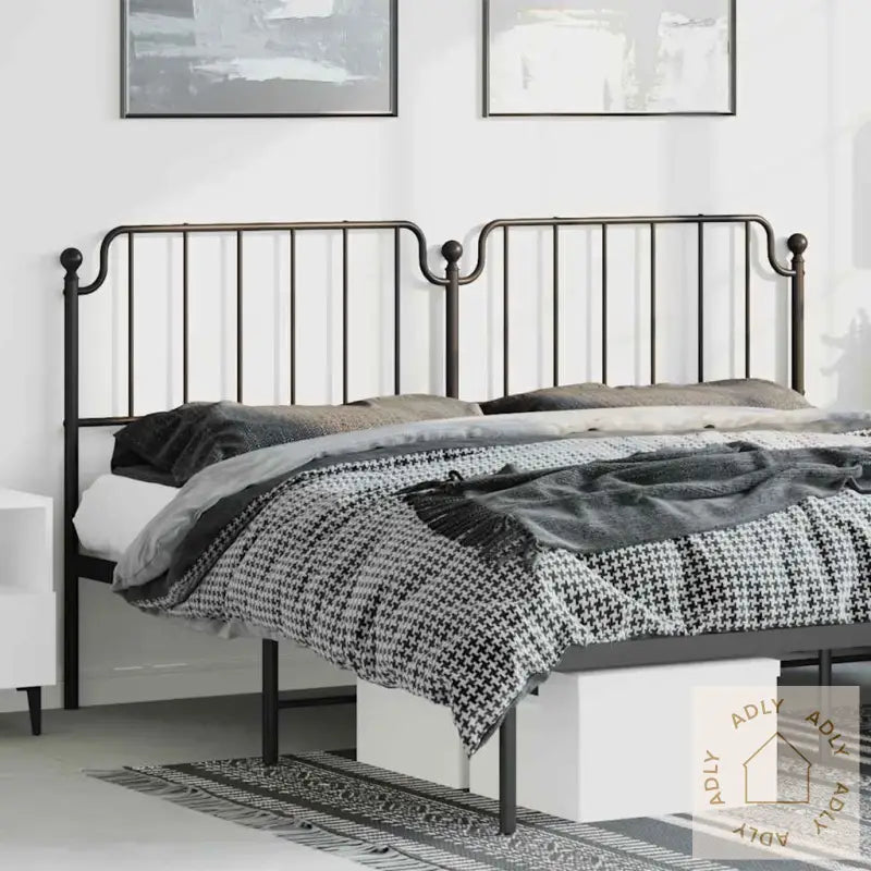 Sengegavl I Metall Svart 193 Cm