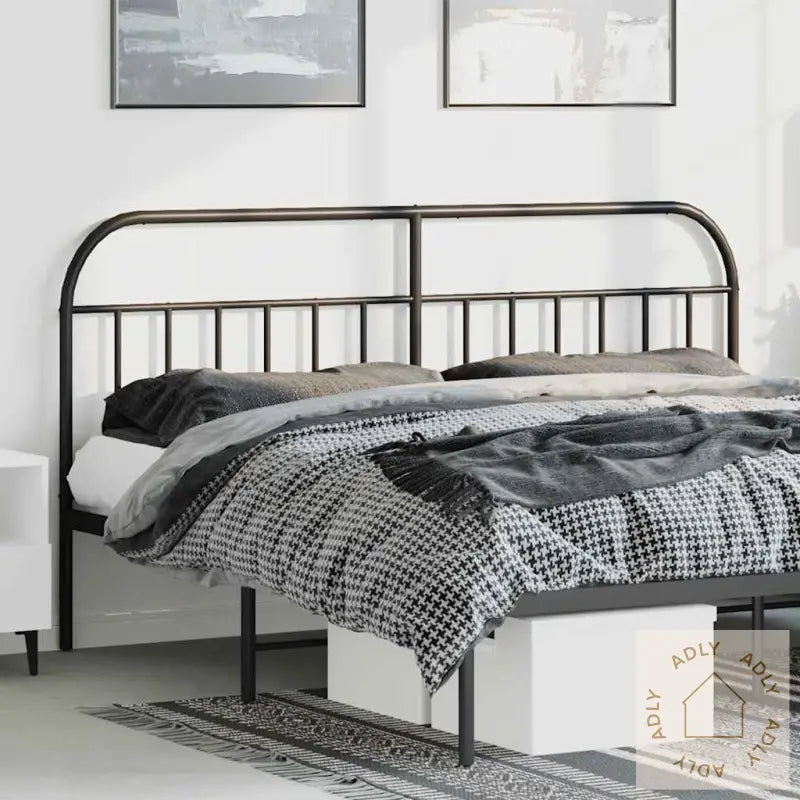Sengegavl I Metall Svart 193 Cm