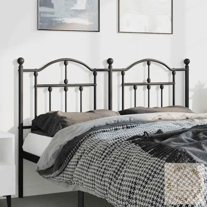 Sengegavl I Metall Svart 135 Cm