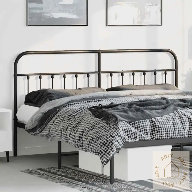 Sengegavl I Metall Svart 193 Cm
