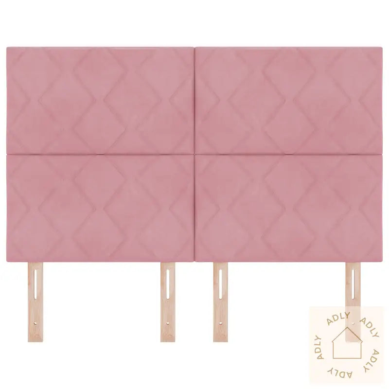 Rosa Diamant Blokk Design Sengegavl 160 Cm Fløyel