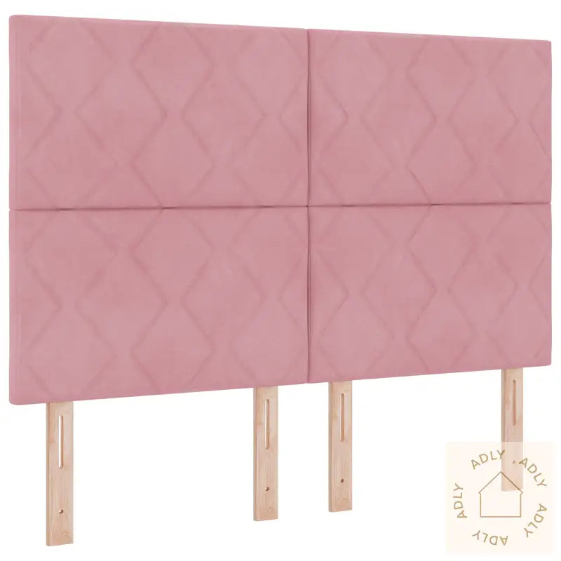 Rosa Diamant Blokk Design Sengegavl 160 Cm Fløyel