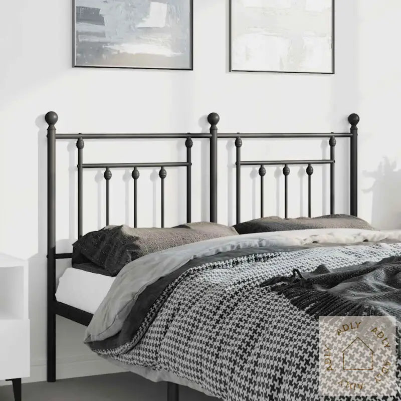 Sengegavl I Metall Svart 150 Cm