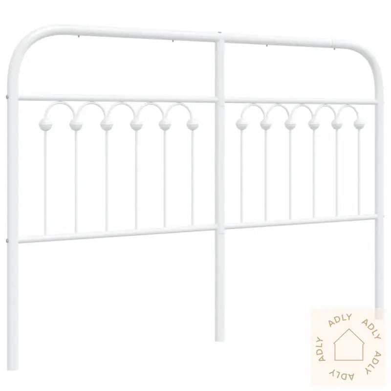 Sengegavl I Metall Hvit 135 Cm