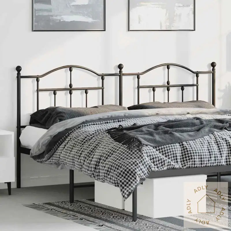 Sengegavl I Metall Svart 193 Cm