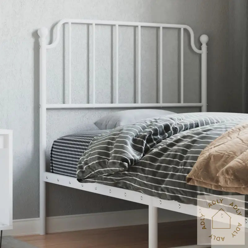 Sengegavl I Metall Hvit 90 Cm