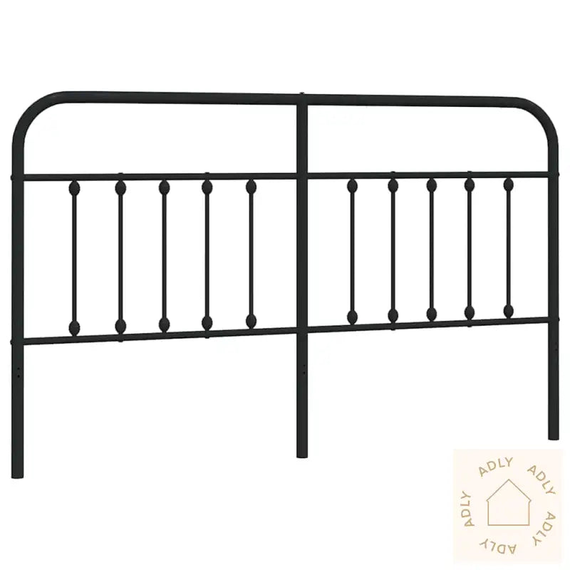 Sengegavl I Metall Svart 180 Cm