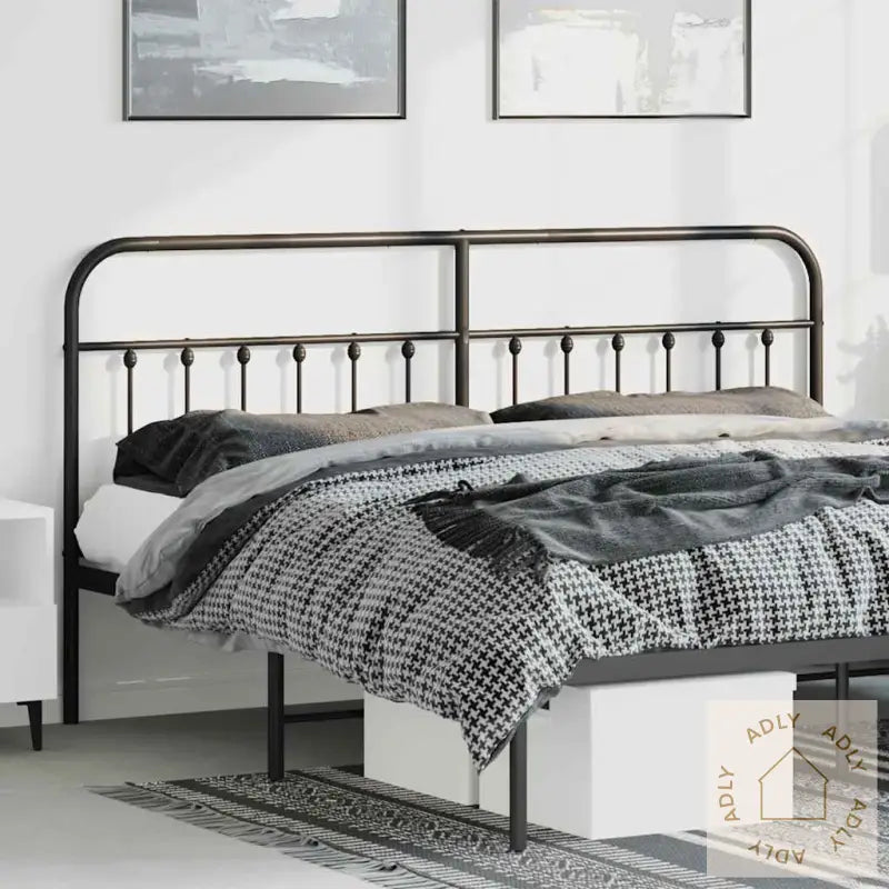Sengegavl I Metall Svart 180 Cm