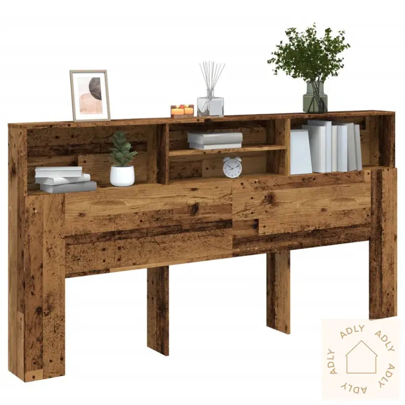 Hodegavl Med Hyller Gammelt Tre 200X19X103,5 Cm Konstruert Tre