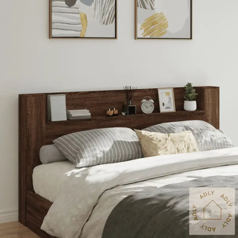 Hodegavl Skap Med Led Brun Eik 200X16,5X103,5 Cm