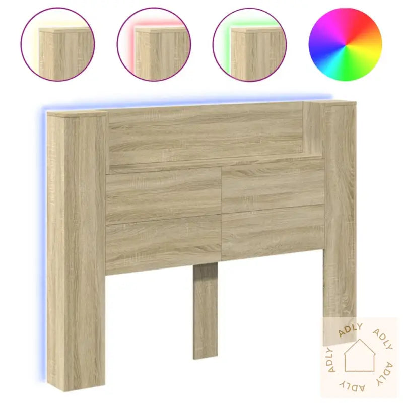 Hodegavl Skap Med Led Sonoma Eik 140X16,5X103,5 Cm