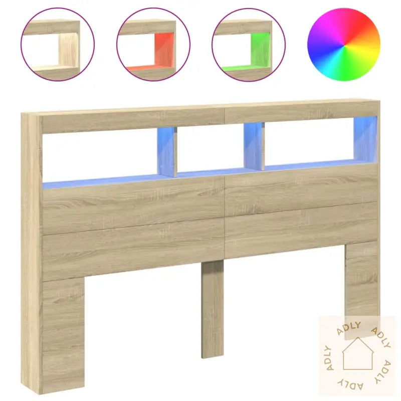 Hodegavl Skap Med Led Sonoma Eik 160X17X102 Cm