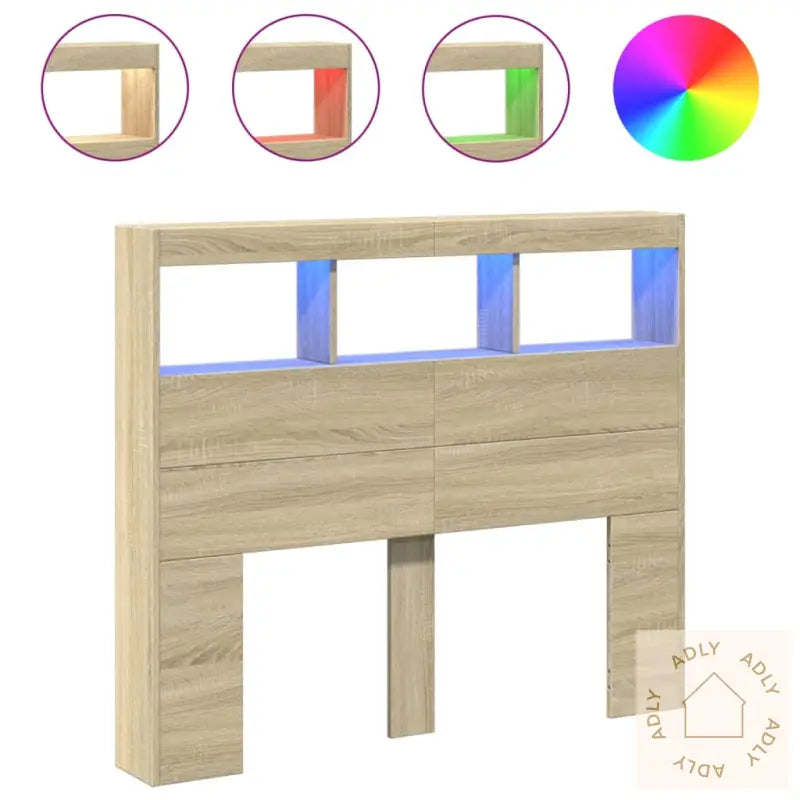 Hodegavl Skap Med Led Sonoma Eik 120X17X102 Cm