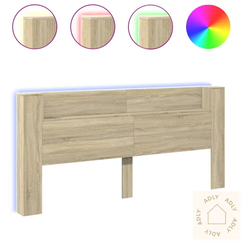 Hodegavl Skap Med Led Sonoma Eik 220X16,5X103,5 Cm