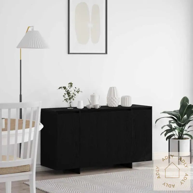 Svart Eik Serveringsskap Svart Eik Tre-Finer 135 X 41 X 75 Cm