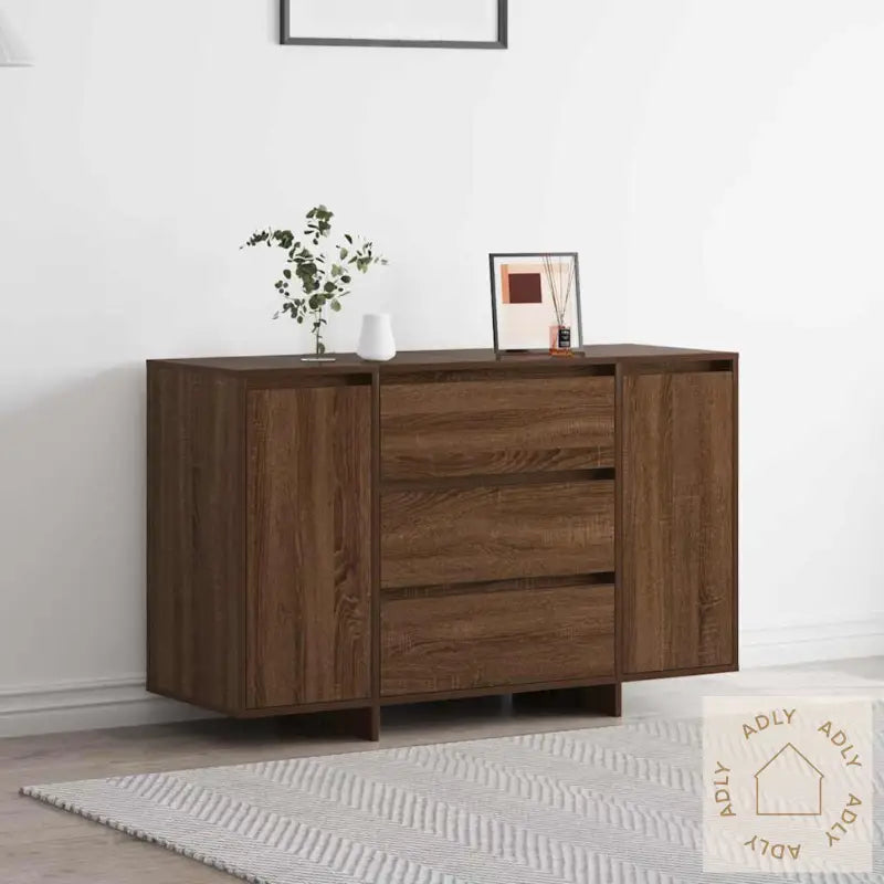 Sideboard Brun Eik 120X41X75 Cm Konstruert Tre