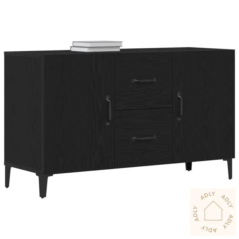 Sort Eik Sidebord - 100 X 36 X 60 Cm - Laget Av Konstruert Tre