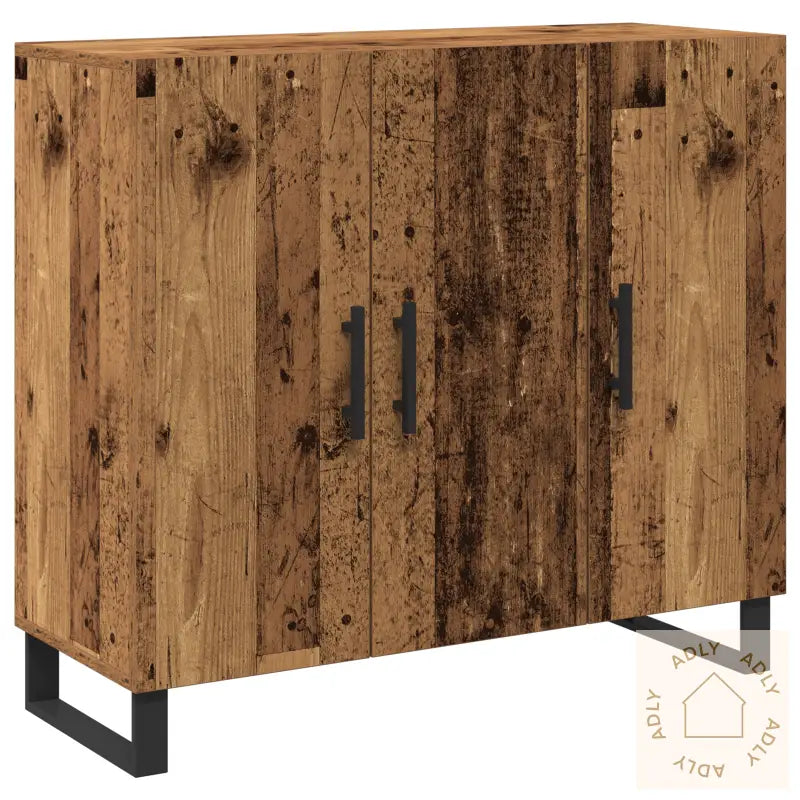 Sidebord Med 3 Dører Gamle Tre 90X34X80 Cm Ingeniørtre