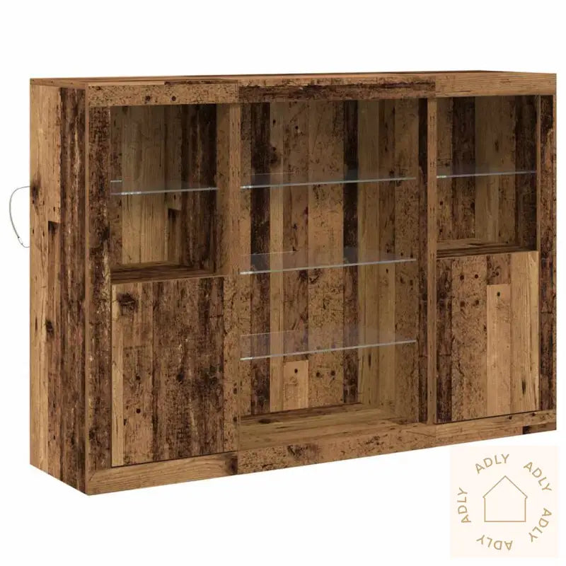 Sideboard Med Led-Lamper Gamle Tre 143 X 37 X 100 Cm Ingeniørtre