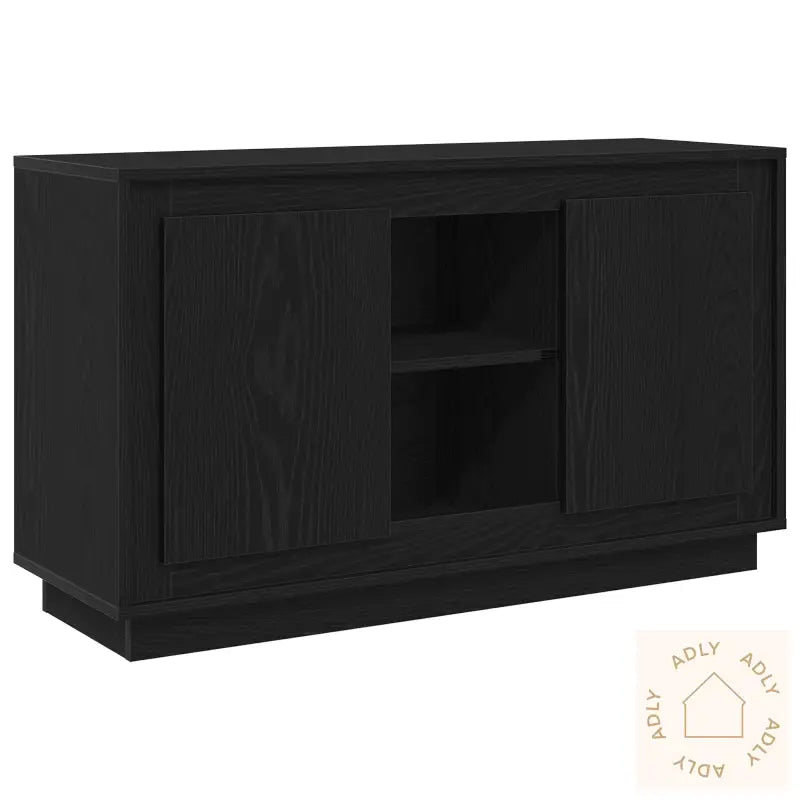 Sideboard Svart Eik 102X35X60 Cm Konstruert Tre