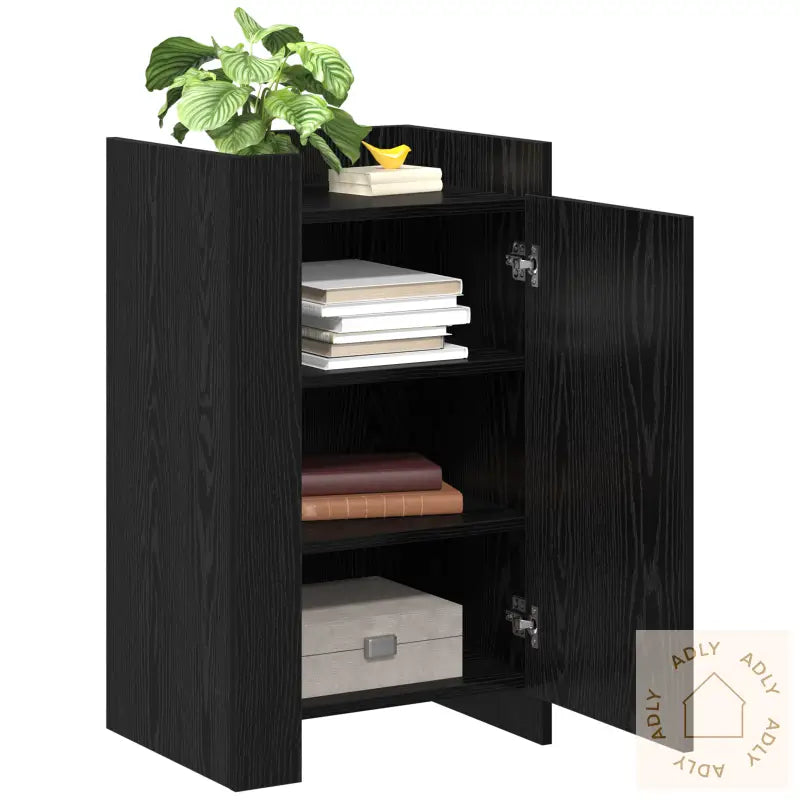 Sideboard Svart Eik 45X35X75 Cm Konstruert Tre