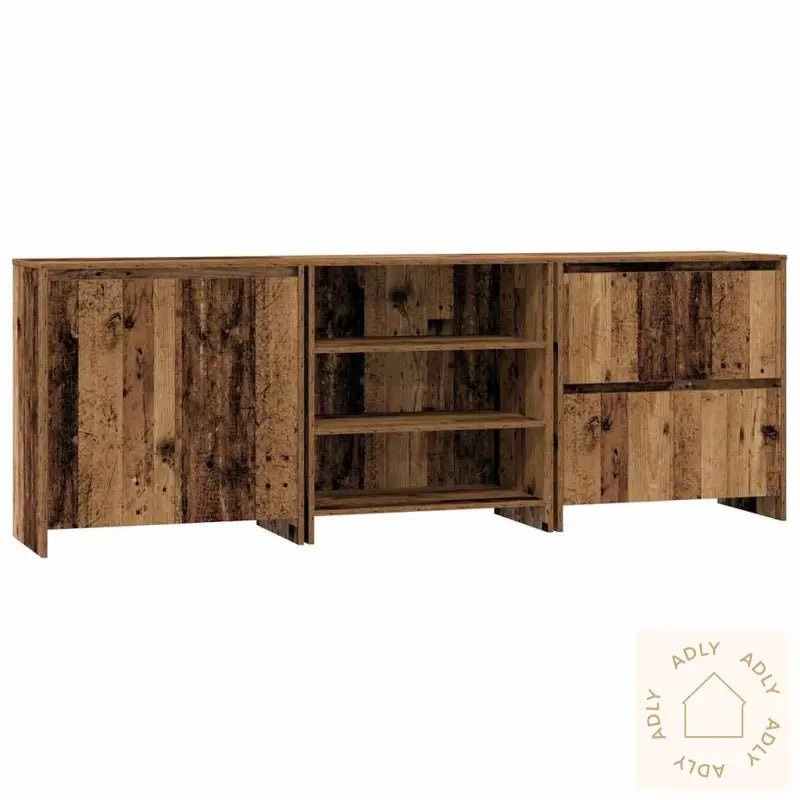 Skap Med Hylle Annet 3 Pcs Gammelt Tre 70 X 41 X 75 Cm Konstruert Tre