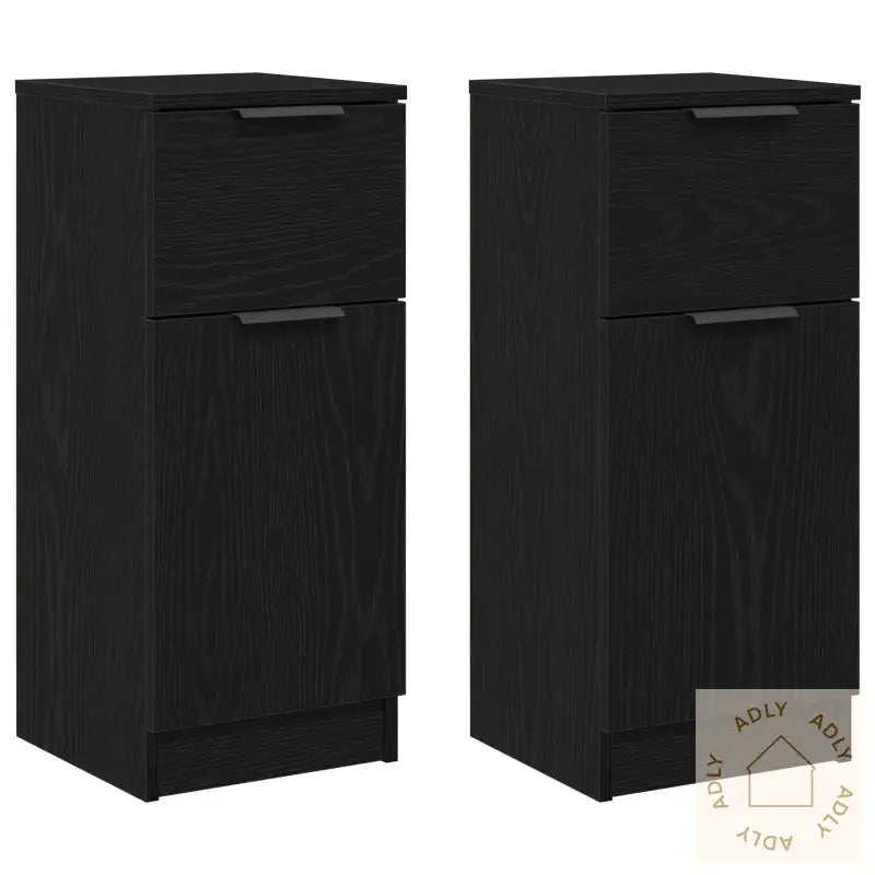 Svart Eik Sideboard 30X30X70 Cm Mdf