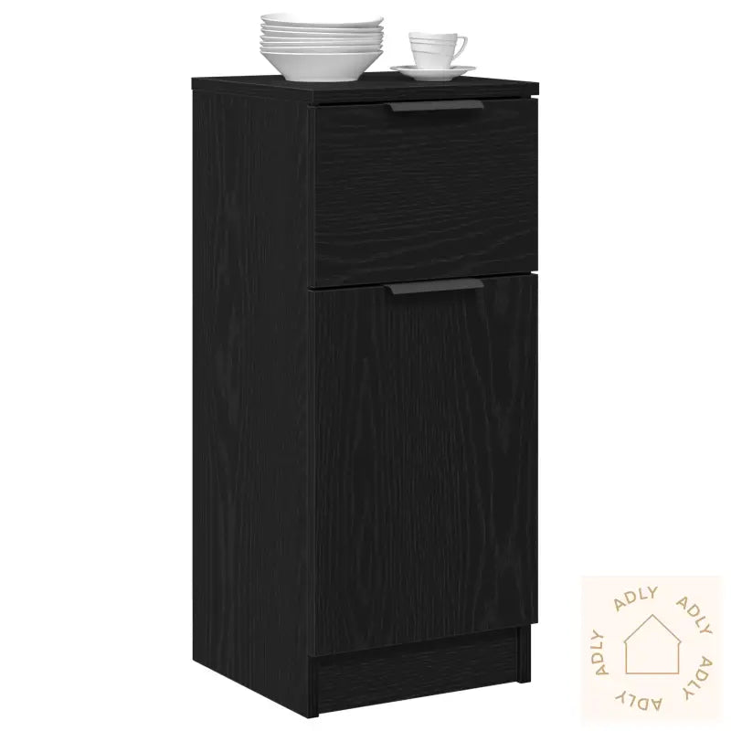 Svart Eik Sideboard 30X30X70 Cm Mdf