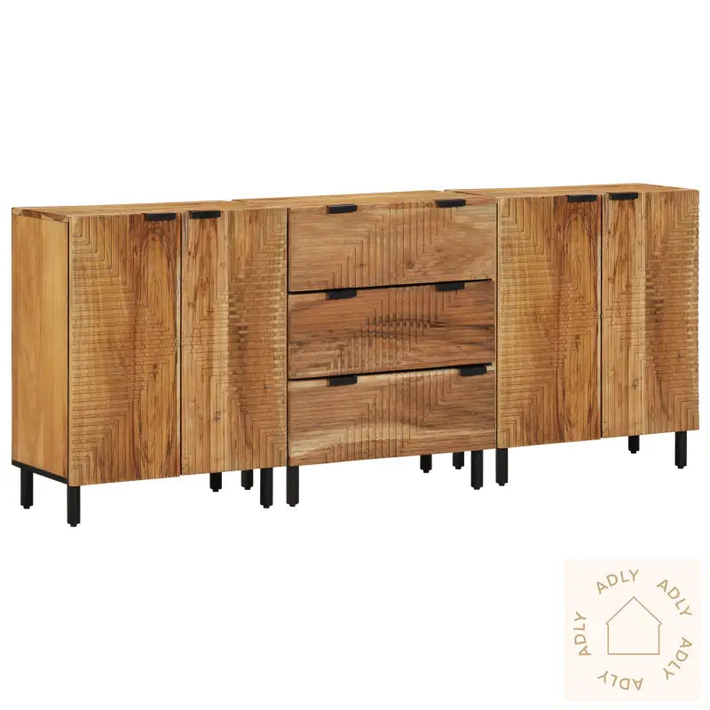 3-Delt Sideboard Brun 60X33X75 Cm Massivt Tre Akasietre
