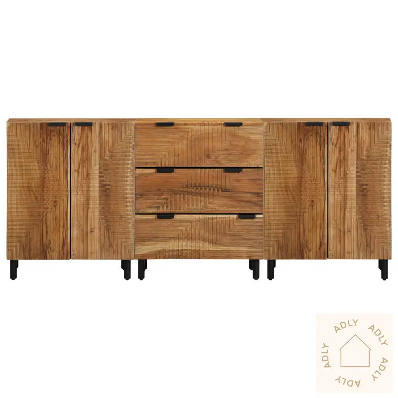 3-Delt Sideboard Brun 60X33X75 Cm Massivt Tre Akasietre