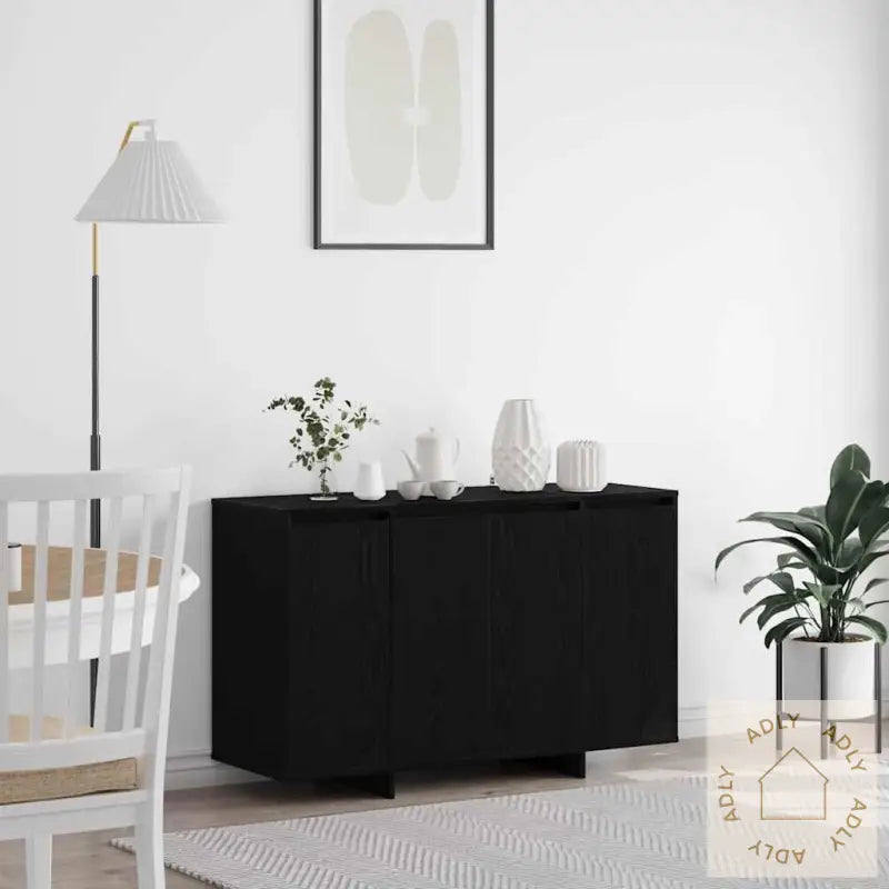 Svart Eik Sidebord Svart Eik Tre 120 X 41 X 75 Cm