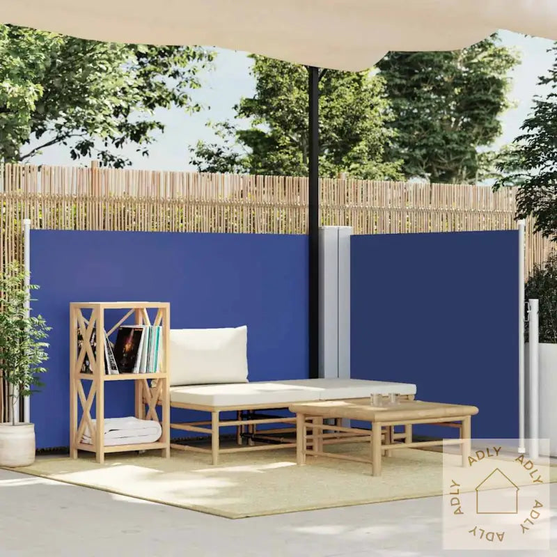 Uttrekkbar Sidemarkise 100X600 Cm Blå